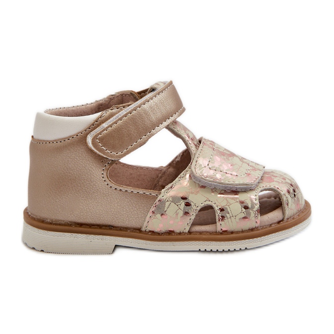 Sandalias Infantiles Estampadas Velcro Maellita Dorada dorado