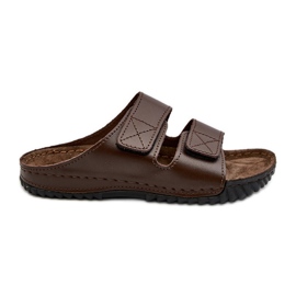 Chanclas de Hombre Cómodas con Tiras de Velcro Inblu FM00001U Marrón Oscuro