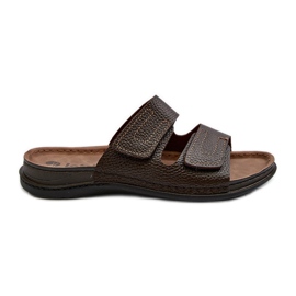 Chanclas de Hombre Cómodas con Tiras de Velcro Inblu GV00002I Marrón Oscuro
