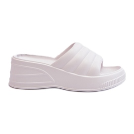 Chanclas ligeras de espuma para mujer con cuña y plataforma, blanco Tendrea