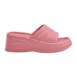 Chanclas ligeras de espuma para mujer con cuña y plataforma, rosa Tendrea rosado