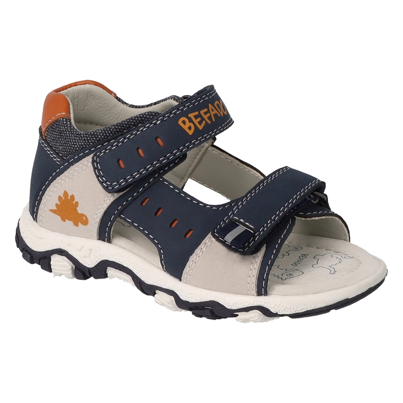 Sandalias infantil befado con aplicación de piel 170P098 azul marino