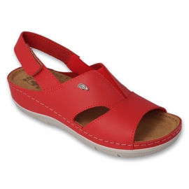 Sandalias mujer befado piel con velcro 158D262 rojo
