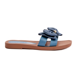 Chanclas de mujer azules con lazo Rivarina