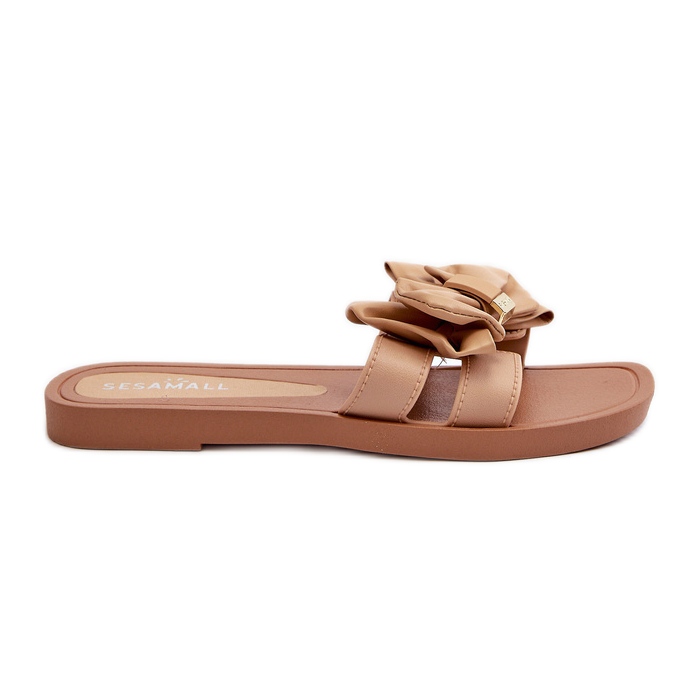 Chanclas de Mujer con Lazo Camel Rivarina marrón Chanclas de Mujer con Lazo Camel Rivarina marrón