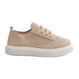 Deportivas Tanvi Caladas Beige con Plataforma