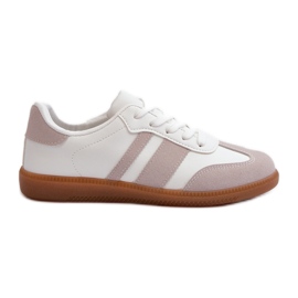 Deportivas Bajas de Mujer en Piel Ecológica Blanco y Gris Relialia