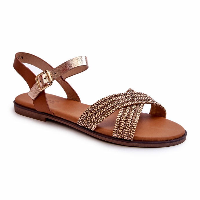 S.Barski MY923 Sandalias Planas Mujer, Marrón