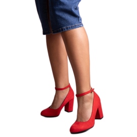 Zapatos de tacón Norrie rojos con tiras