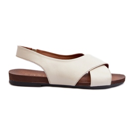 Zazoo 40407 Sandalias Mujer Piel, Beige Claro