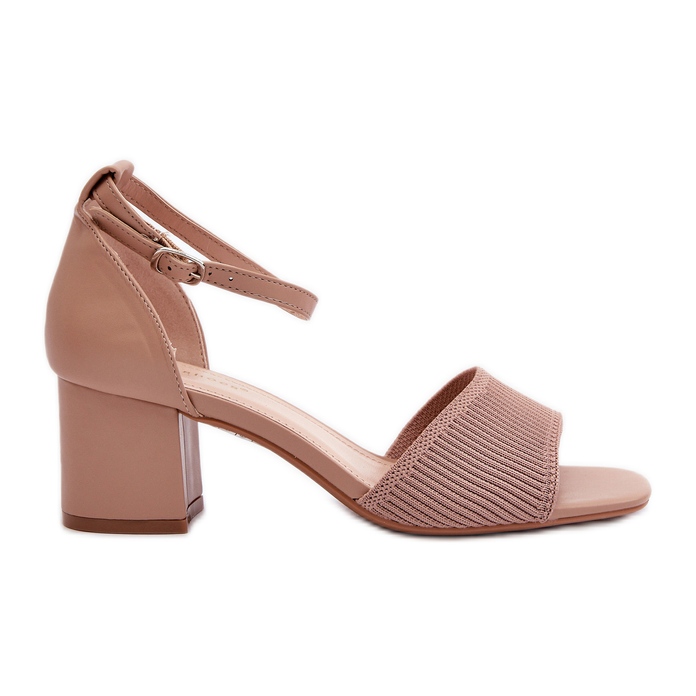 Sandalias Mujer Tacón Alto Beige Desvia