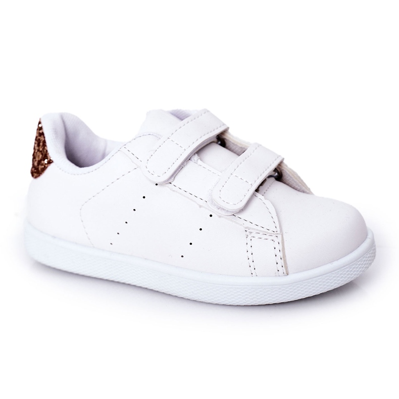 Zapatillas blancas y doradas para niños blanco