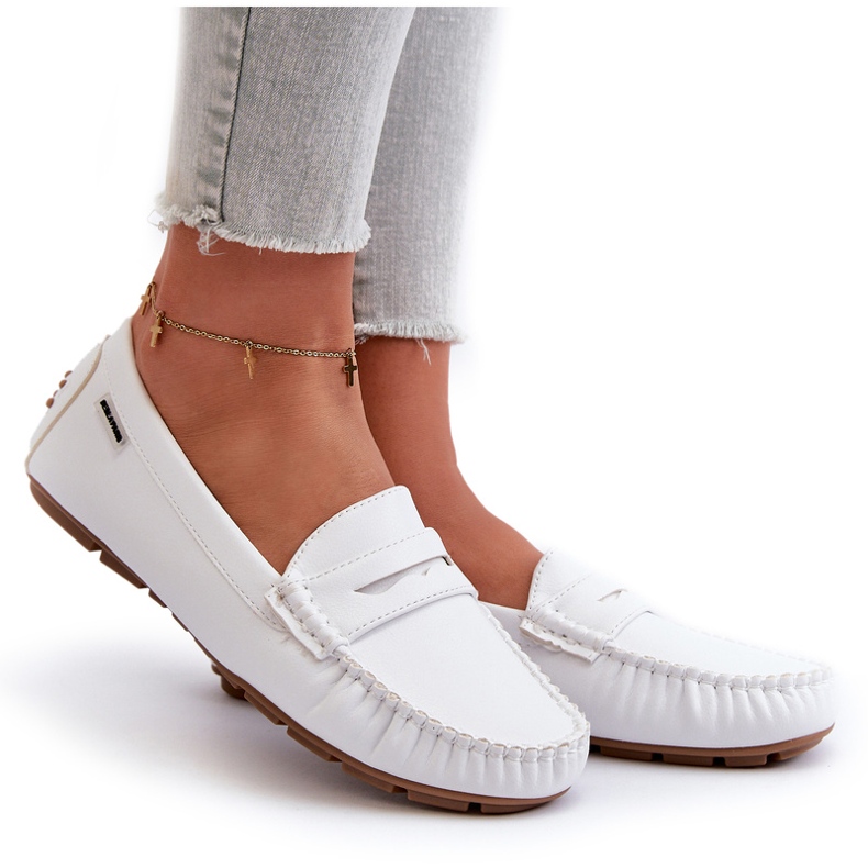 Mocasines Mujer Piel Ecológica Blanco Rerteria
