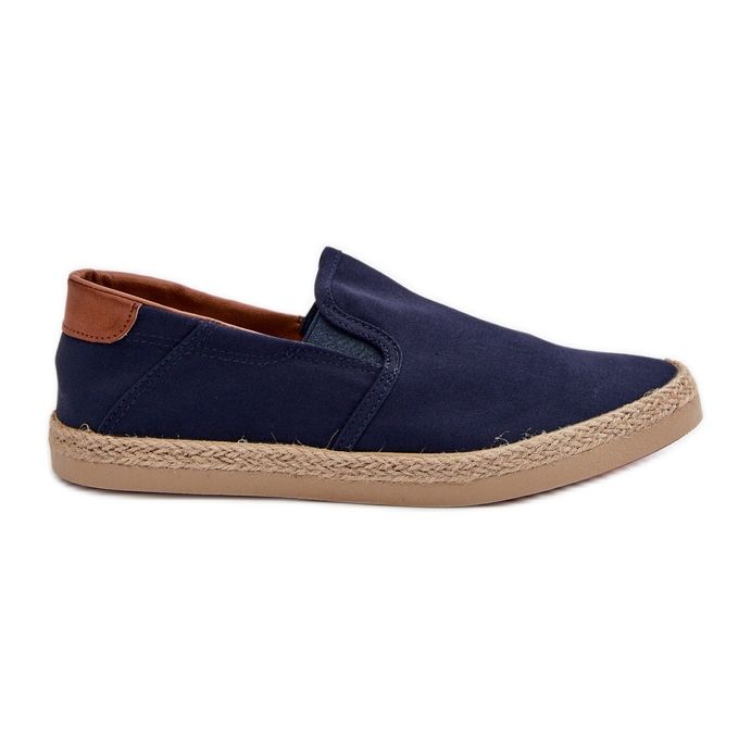 Zapatillas Alpargatas De Hombre Con Trenza, Azul Marino Fenen