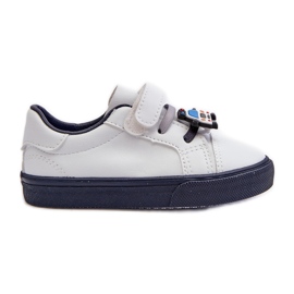 Zapatillas Deportivas Infantiles con Pin, Blancas y Azul Marino Pennyn blanco