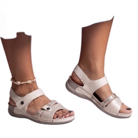 Sandalias de plataforma beige de Huri