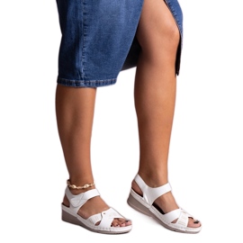 Sandalias cuña baja Kirane blancas blanco