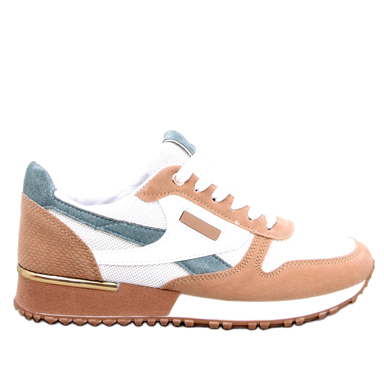 Zapatillas deportivas de mujer, blancas y beige. blanco