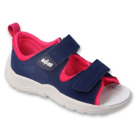 Sandalias infantil befado con cierre de velcro, azul marino/fucsia 721P004