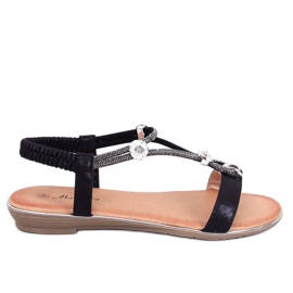 Hesna Sandalias negras con circonitas negro