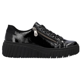 Zapatos cuña mujer charol negro Rieker N2501-00