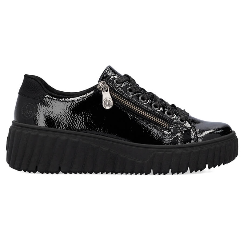 Zapatos cuña mujer charol negro Rieker N2501-00