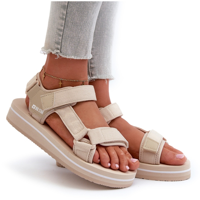 Sandalias Mujer Plataforma Big Star NN274A535 Beige Sandalias Mujer Plataforma Big Star NN274A535 Beige