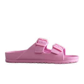 Pantuflas de goma rosa con hebillas Eugene