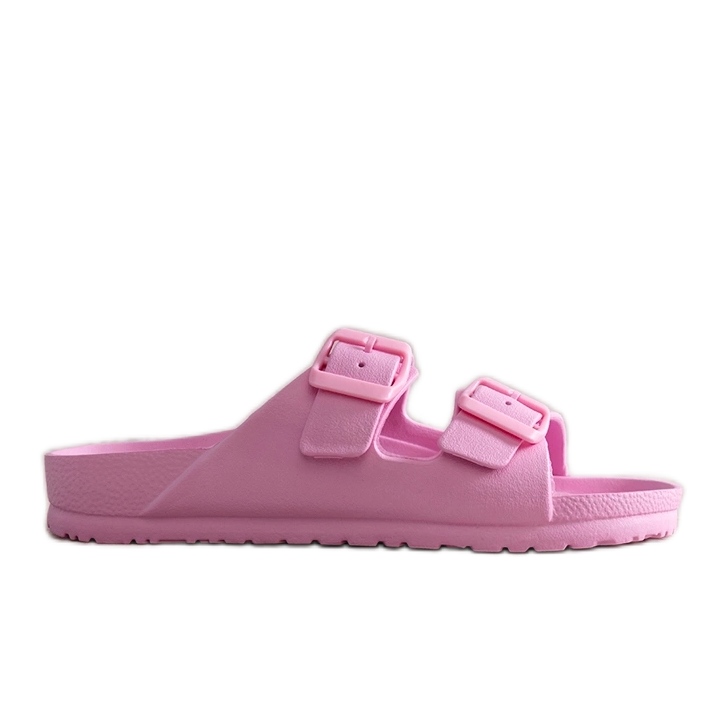 Pantuflas de goma rosa con hebillas Eugene rosado
