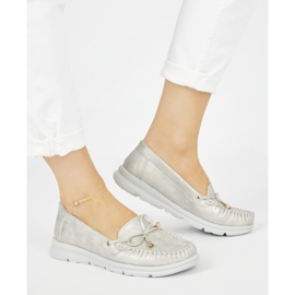 Seastar Mocasines cómodos plateados fabricados en piel ecológica. plata