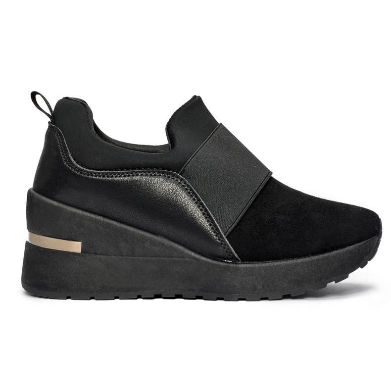 Zapatillas cuña mujer negras negro
