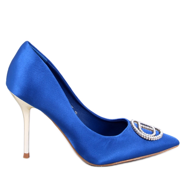 Malconi Tacones azules con decoración de cristal.