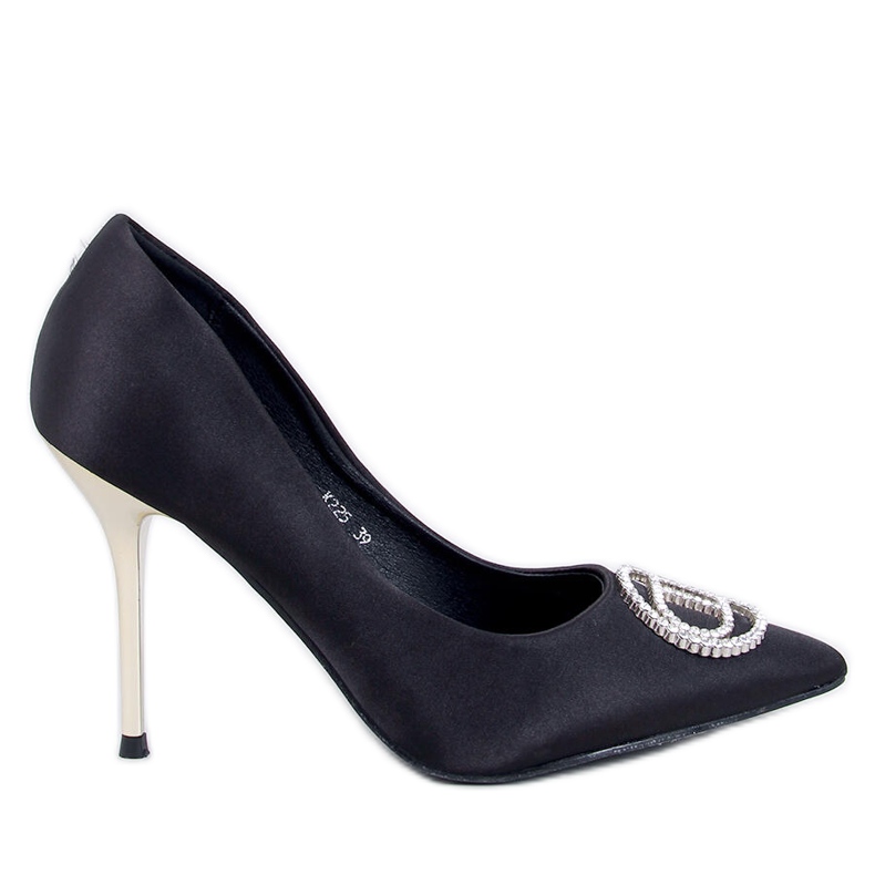 Malconi Tacones negros con decoración de cristal.