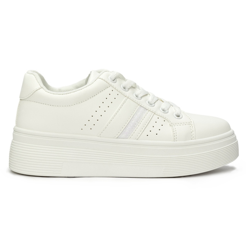 Zapatillas deportivas blancas con plataforma. blanco