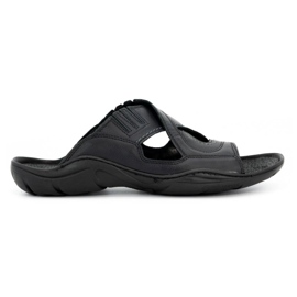 Olivier Flip para hombres: flujos hechos de cuero natural 400mp negro