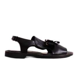 Sandalias negras con lazo y circonitas KARINO negro