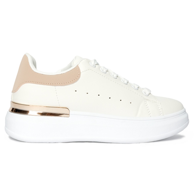 Deportivas de mujer de piel blanca con elemento rosa blanco