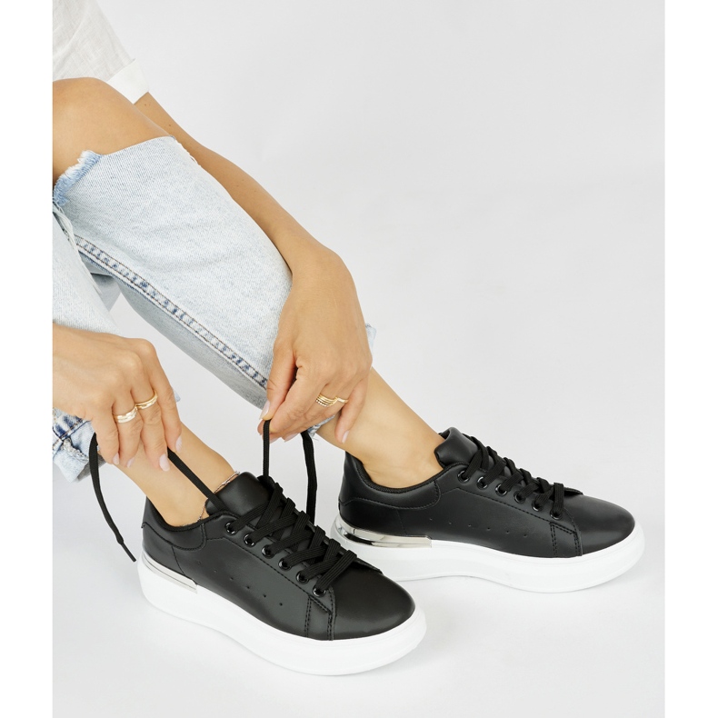 Deportivas plataforma mujer negras negro