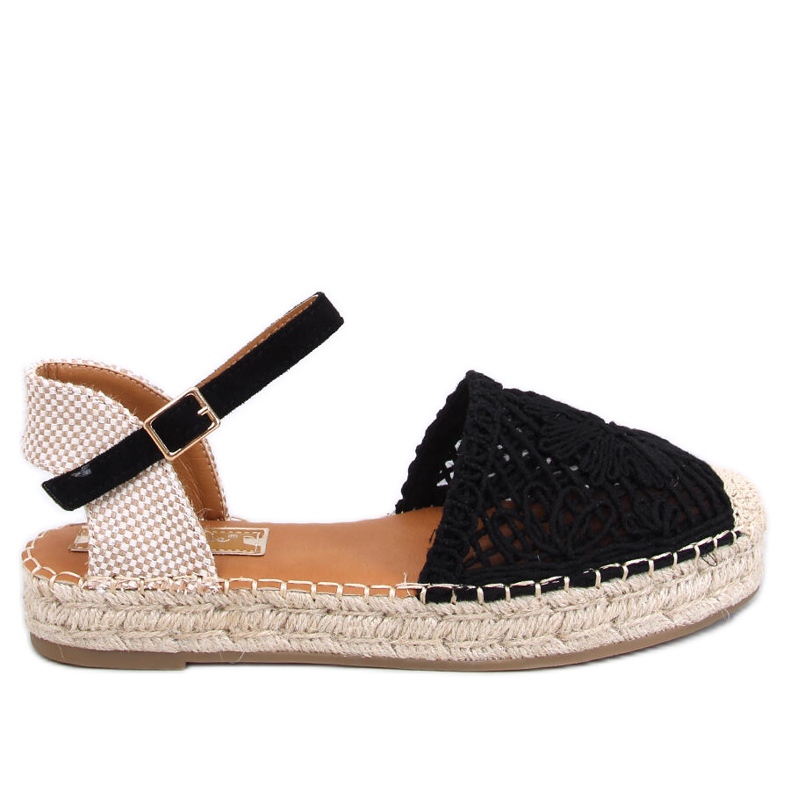 Premat Sandalias alpargatas caladas negras negro