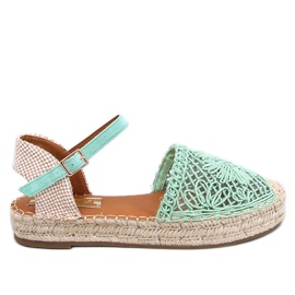 Premat Sandalias alpargatas caladas verdes