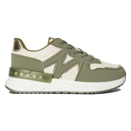 Zapatillas cómodas de mujer verdes.