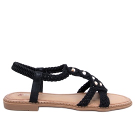 Ashes Sandalias boho de tiras negras negro