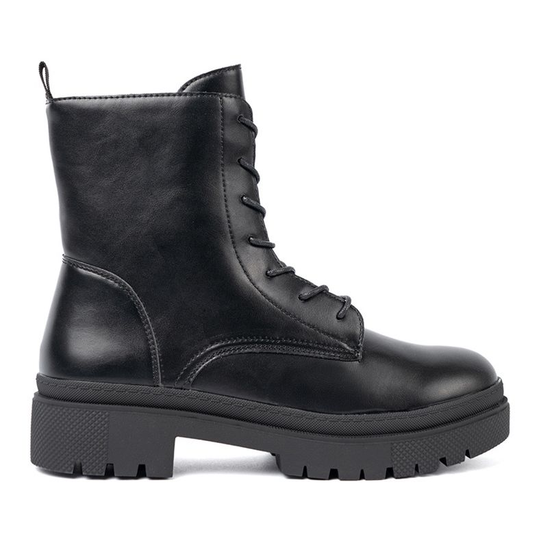 Botines negros con cordones para mujer