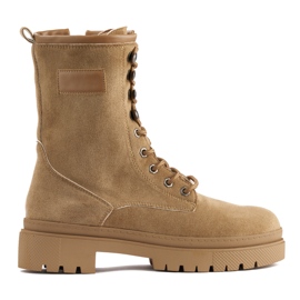 Botines de mujer con cordones marrones marrón