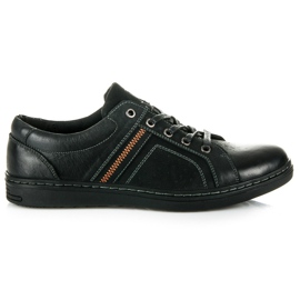 New Age Zapatillas de cuero negro