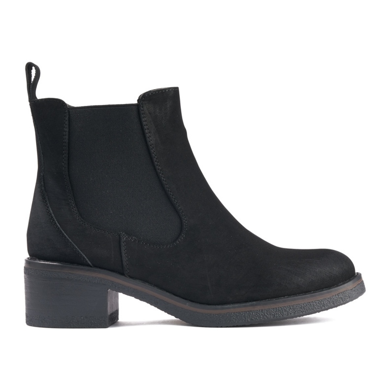 Botines negros de tacón bajo para mujer