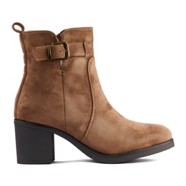 Botines de ante beige oscuro