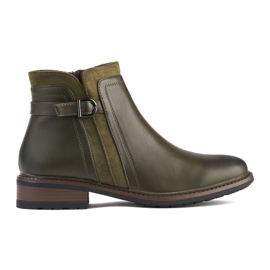 Botines de mujer verdes con tacón bajo