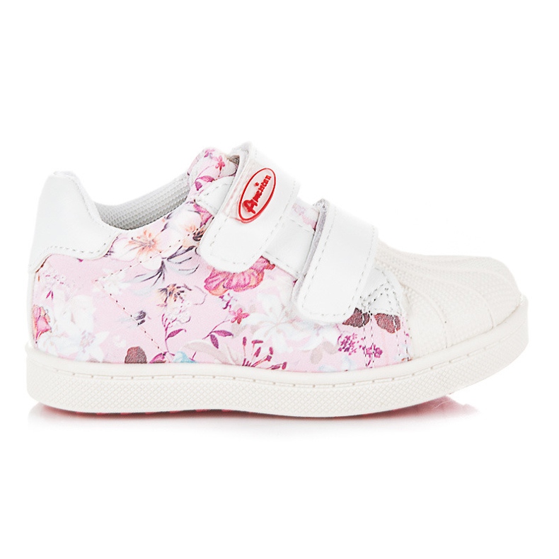 American Club Zapatillas De Niña Con Flores rosado blanco
