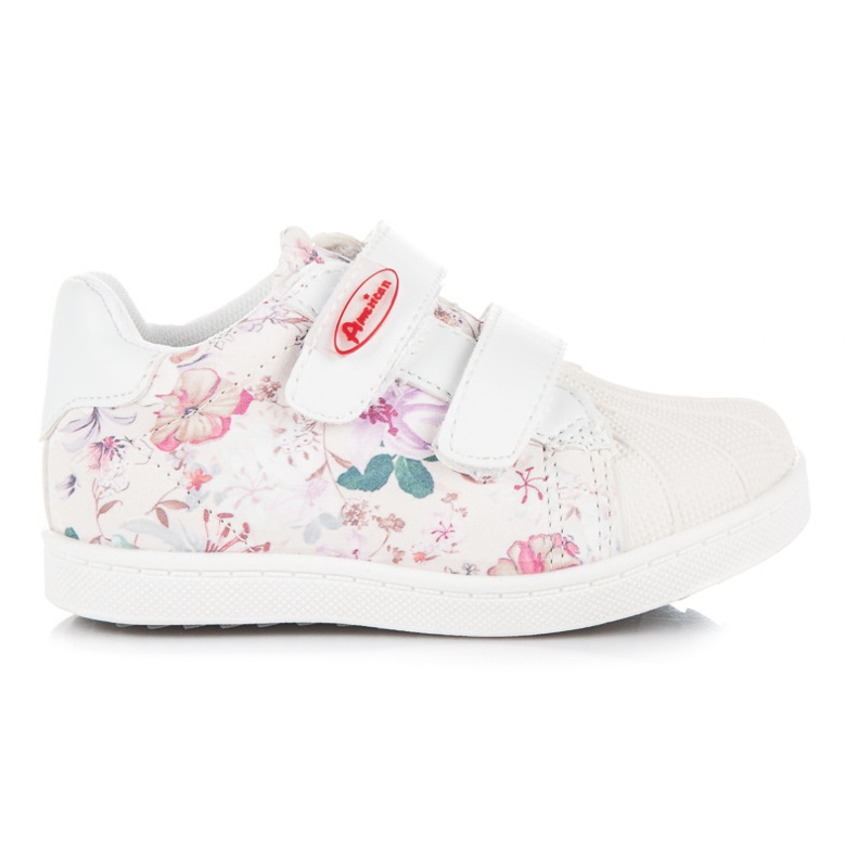 American Club Zapatillas De Niña Con Flores blanco